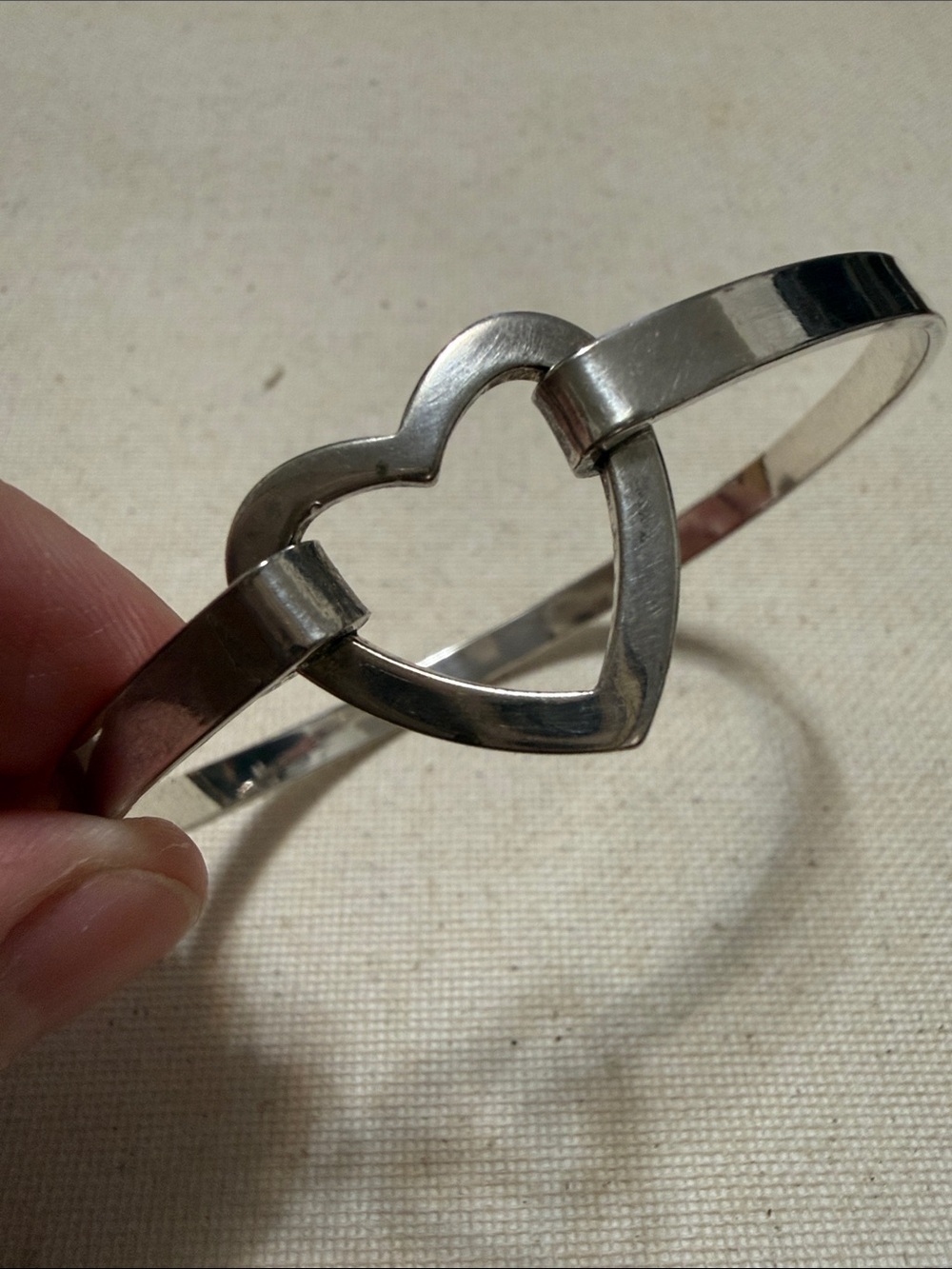 Sterling Heart Cuff Bracelet